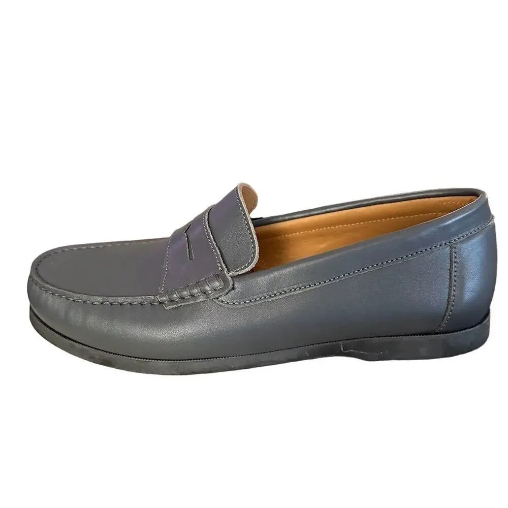 Hugs and Co Men's Gray Leather Loafers Size 12 Casual Shoes penny loafers - Picture 6 of 12